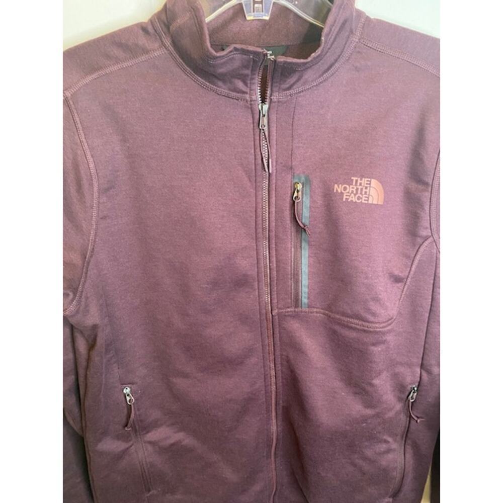 THE NORTH FACE Jacket Mens Medium M Red Brown Full Zip Softshell - Picture 3 of 6
